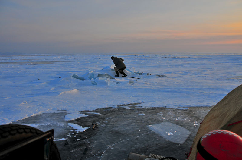 frozen lake baikal, Siberia, Russia